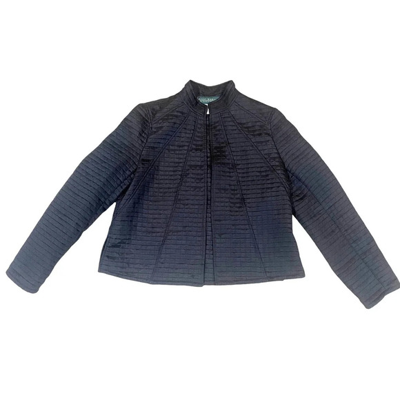 Vintage Harve Benard Quilted Lightweight Jacket Womens Black Size 6 - Picture 5 of 11